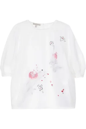 SHIATZY CHEN Blusa de organza con estampado floral