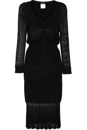 CHANEL Vestido con paneles de encaje 2006
