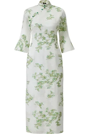 SHANGHAI TANG Vestido de fiesta con motivo floral en jacquard