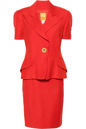 Christian Lacroix Set de blazer y falda con botones 1980