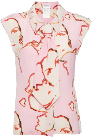 CHANEL Camisa sin mangas con estampado Mademoiselle 2000