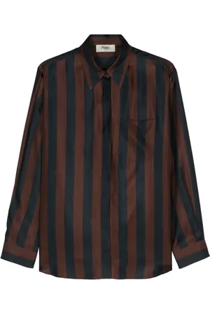 Fendi Camisa de seda con rayas Pequin