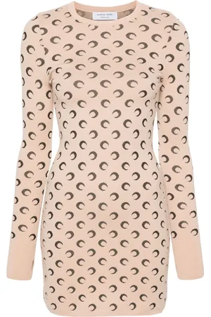 Marine Serre Vestido corto con motivo Crescent Moon