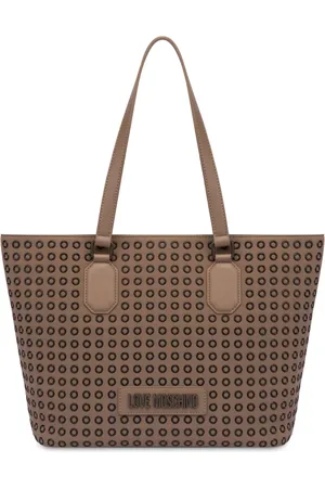 Moschino Tote con ojales y letras del logo