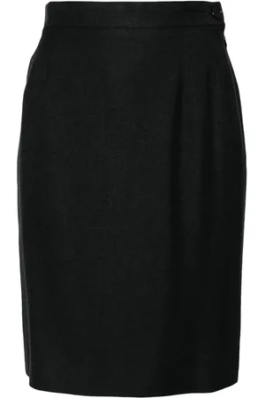 Saint Laurent Falda corta con diseño acampanado 1990