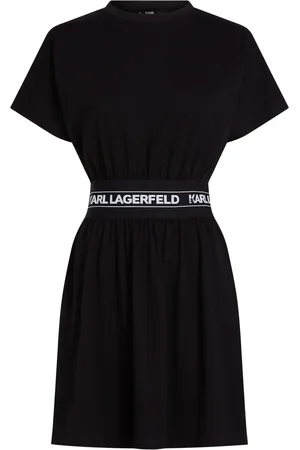 Karl Lagerfeld Vestido estilo playera con logo en la cintura