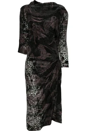 Vivienne Westwood Vestido midi con estampado gráfico 2014-2015