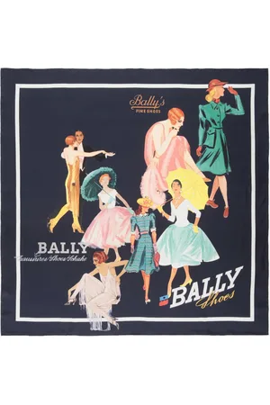 Bally Mascada de seda con ilustración estampada