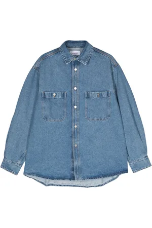 Hed Mayner Camisa de mezclilla con cuello