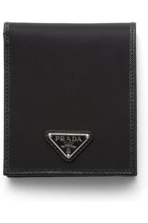 Prada Cartera plegable con placa del logo