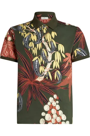 Etro Playera tipo polo con hojas estampadas