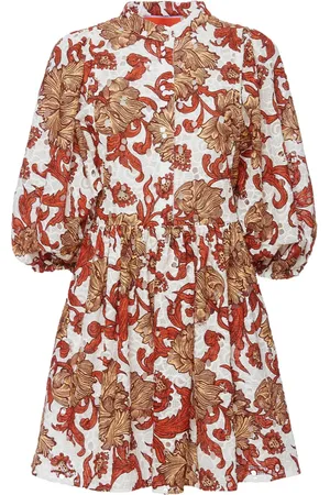 La DoubleJ Vestido de popelina con estampado botánico