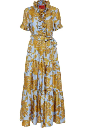 La DoubleJ Vestido con ribete de volantes y estampado floral
