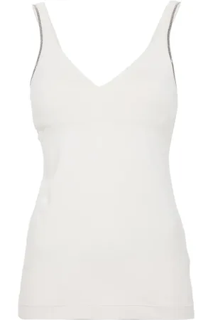 Brunello Cucinelli Camiseta con detalle de cadena Monili