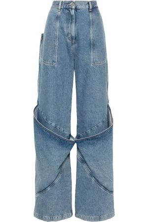 The Attico Jeans anchos con detalle en la rodilla