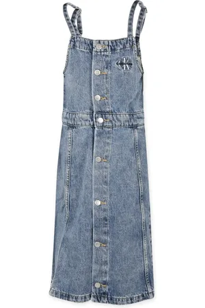 Calvin Klein Vestido de mezclilla con logo bordado
