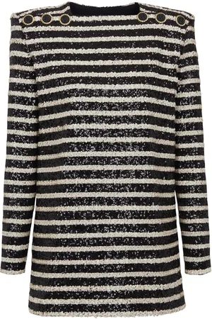 Balmain Vestido corto bordado con lentejuelas