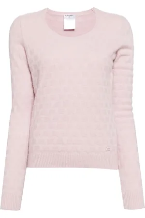 CHANEL Top de cachemira con motivo de cuadros 2002