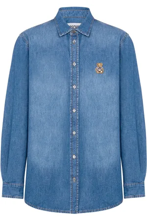 Moschino Camisa de mezclilla con aplique Teddy Bear