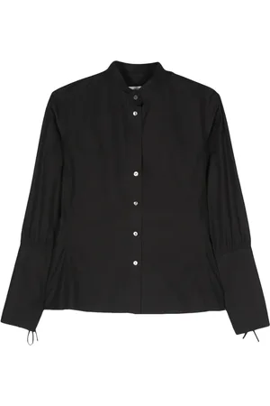 Saint Laurent Camisa de popelina con cuello mao 2000