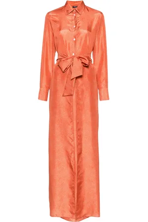 Kiton Vestido de seda con estampado gráfico