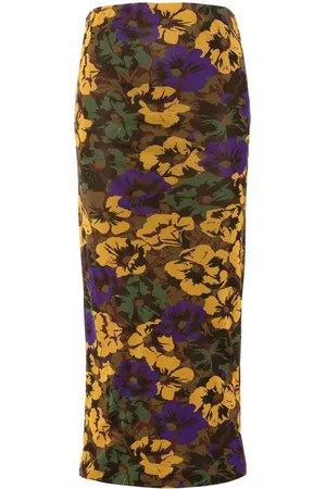 Saint Laurent Vestido midi con estampado floral