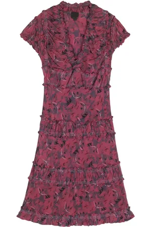 Fendi Vestido midi de seda con volantes 2000
