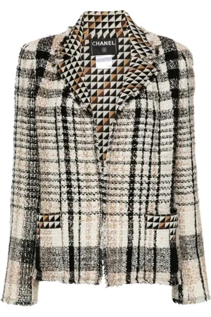 CHANEL Blazer de tweed con diseño abierto 2004