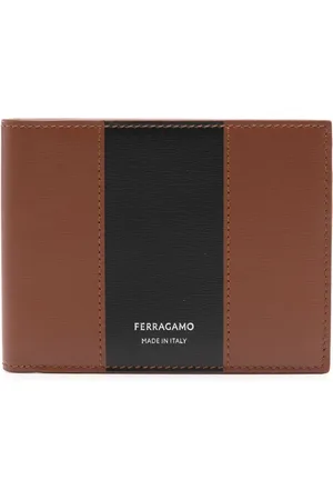Salvatore Ferragamo Cartera con rayas y sello del logo