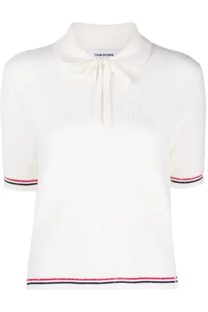 Thom Browne Playera tejida con rayas RWB