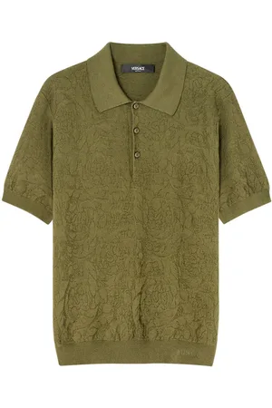 VERSACE Playera tipo polo tejida Barocco