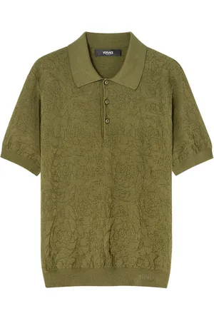 VERSACE Playera tipo polo tejida Barocco