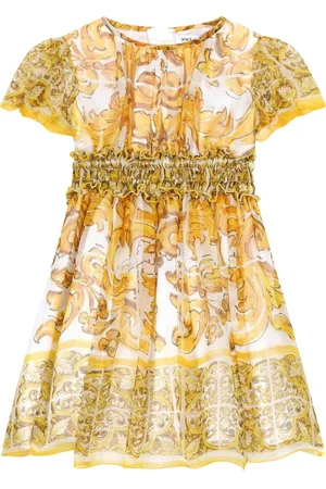 Dolce & Gabbana Vestido de seda con estampado Mayólica