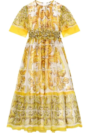 Dolce & Gabbana Vestido de seda con estampado Mayólica