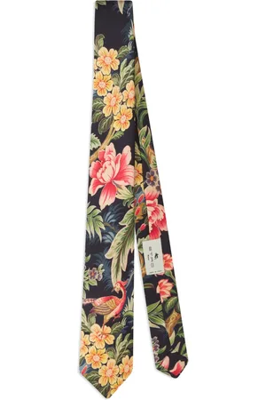 Etro Corbata de seda con estampado botánico