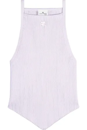 Courrèges Camiseta tejida de canalé Pointy