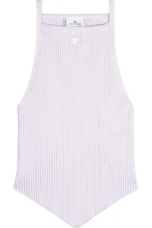Courrèges Camiseta tejida de canalé Pointy
