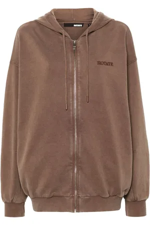 ROTATE Hoodie con logo bordado y cierre