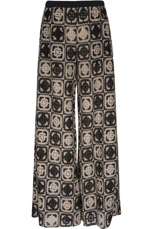 La DoubleJ Pantalones palazzo de macramé con pretina elástica