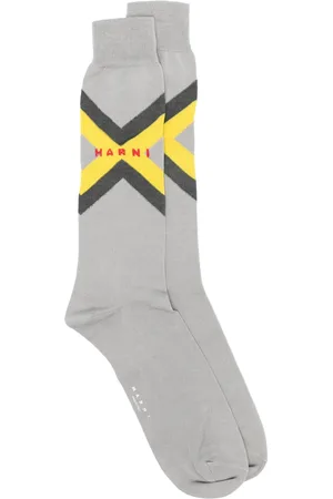 Marni Calcetines tejidos de canalé a rayas