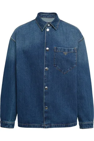 Prada Camisa de mezclilla con placa de logo