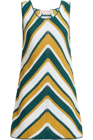 Marni Vestido corto con diseño tejido y rayas estampadas