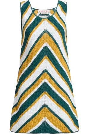 Marni Vestido corto con diseño tejido y rayas estampadas