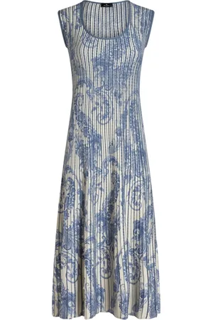 Etro Vestido midi con estampado de cachemira