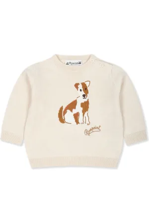 BONPOINT Suéter tejido en intarsia con logo bordado