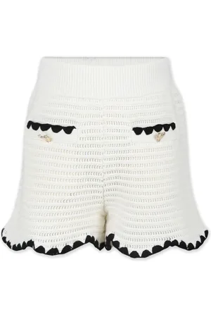 Self-Portrait Shorts tejidos de crochet
