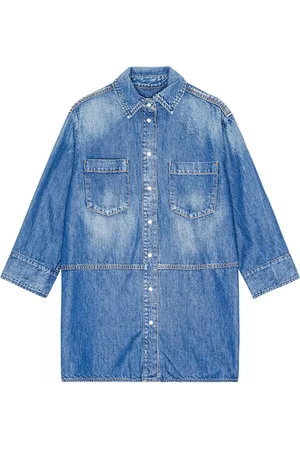 Ganni Camisa de mezclilla con logo y detalles