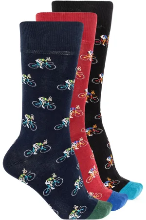 Paul Smith Set de tres pares de calcetines con motivo de bicicleta