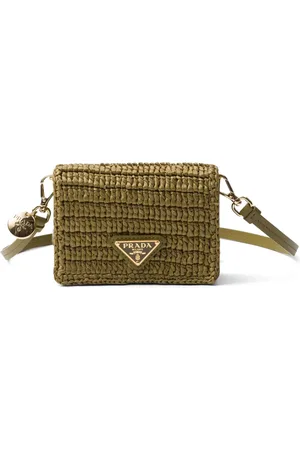 Prada Cartera de crochet con logo triangular