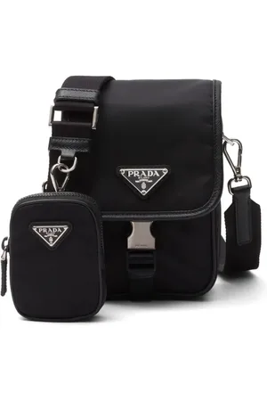 Prada Mochila tipo mensajero Re-Nylon con placa del logo